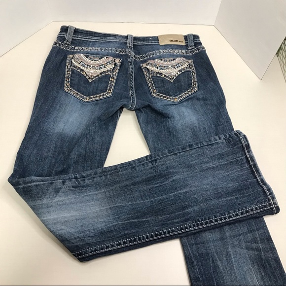 Grace in LA Mid Rise Embellished Boot Cut Jean - Size 30 - 33.5" Inseam - Picture 16 of 16